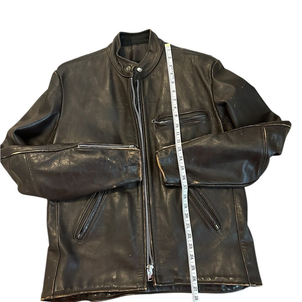Vanson Leather Motorcycle Jacket Size Large Color Brown - Picture 13 of 16